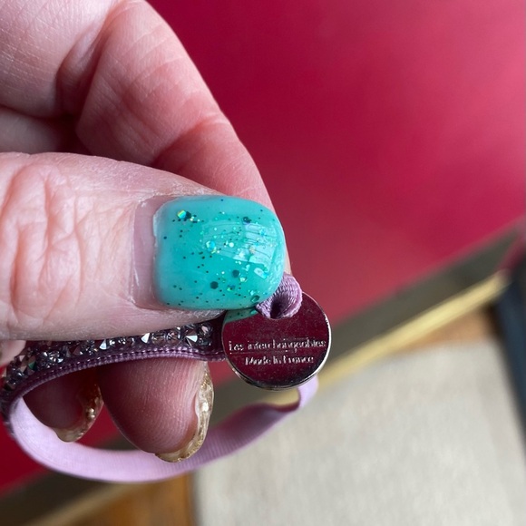 Elegant Les Interchangeables stretch Bracelet made in France Lavender & crystals - Picture 3 of 5